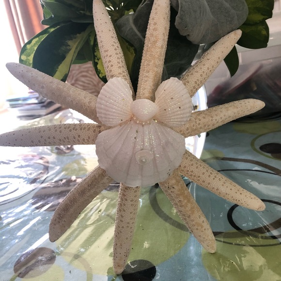 NEW! White Angel Wing Starfish Beach Coastal CHRISTMAS TREE STAR - Picture 5 of 6